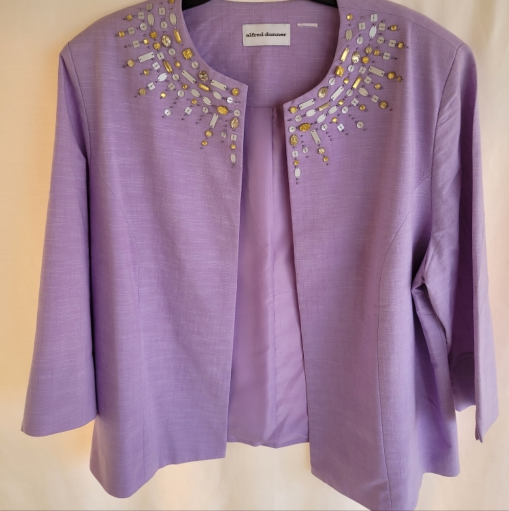 Alfred Dunner size 18 Lilac Jacket jeweled